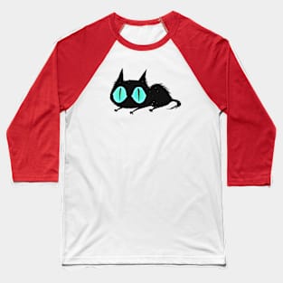 black scruffy cat (option 2) Baseball T-Shirt